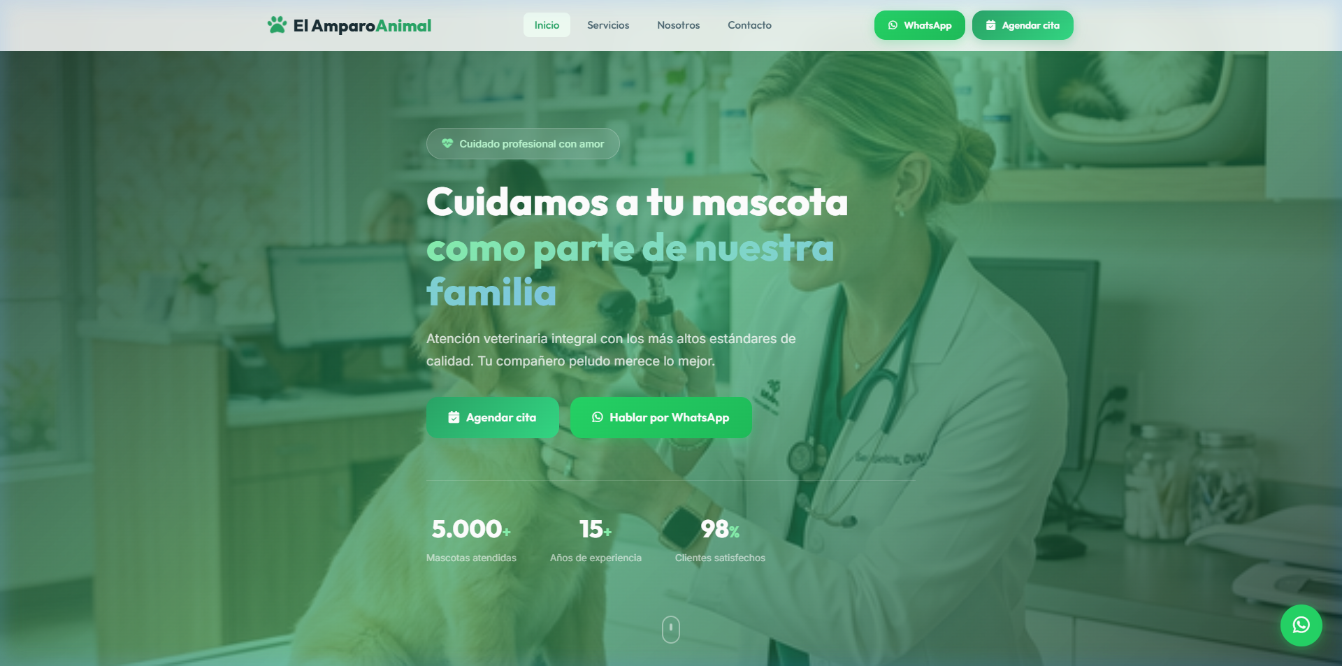 Demo web para veterinaria El Amparo Animal